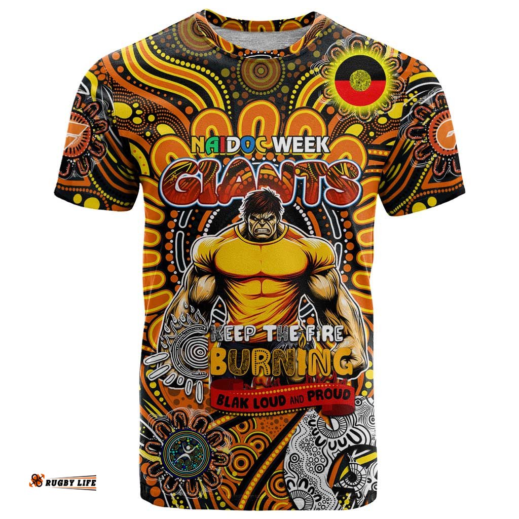 custom gws giants naidoc week 2024 t shirt mascot football dt02