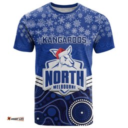 custom north melbourne football christmas t shirt merry xmas 2023 mix aboriginal art