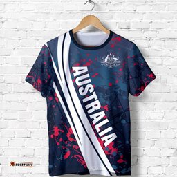 t shirt australian coat of arms t shirt artistic splashes unisex
