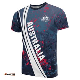 t shirt australian coat of arms t shirt artistic splashes unisex