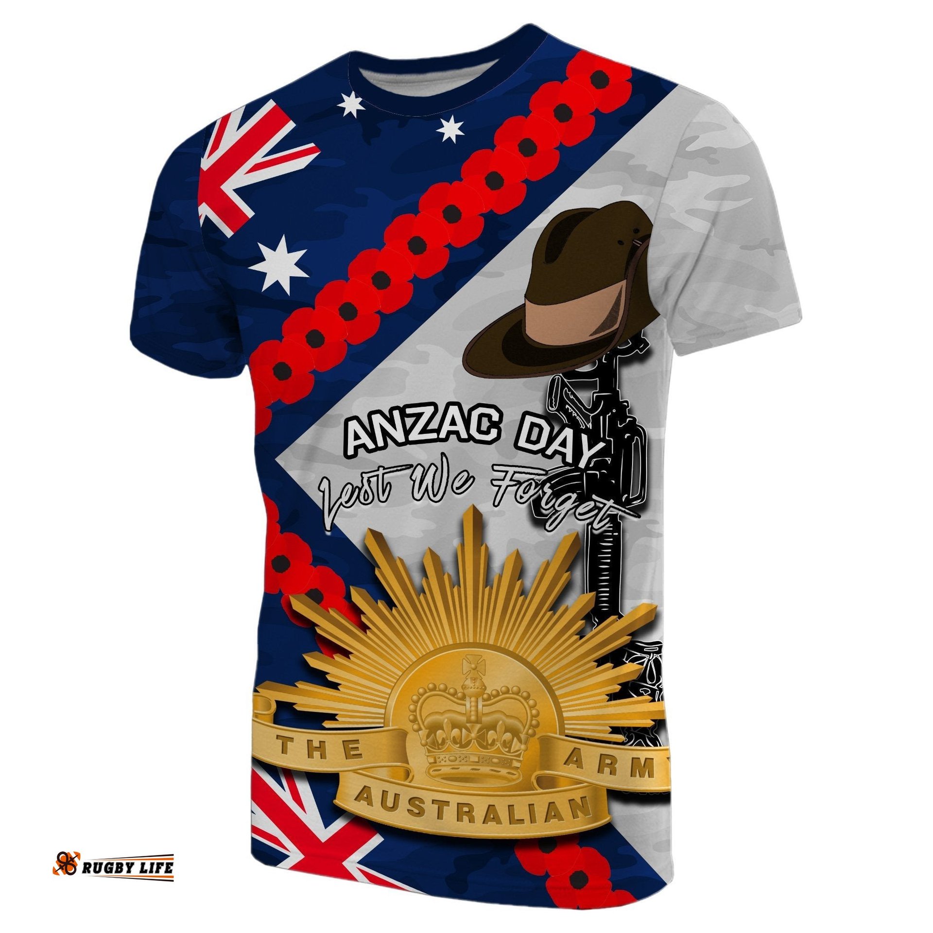 australia flag anzac day t shirt army