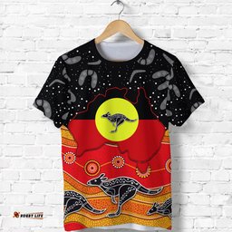 aboriginal flag t shirt map aussie