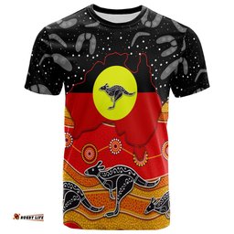 aboriginal flag t shirt map aussie