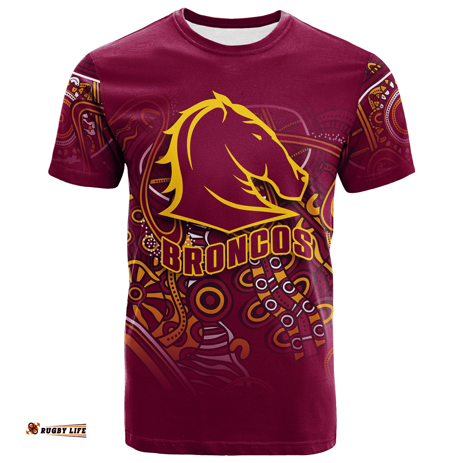 brisbane broncos rugby indigenous t shirt
