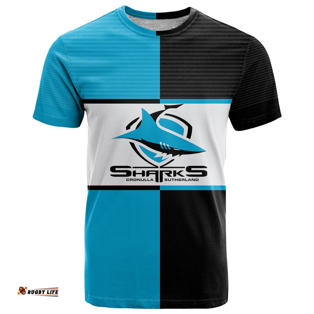 custom text and number nrl sharks t shirt mix jersey