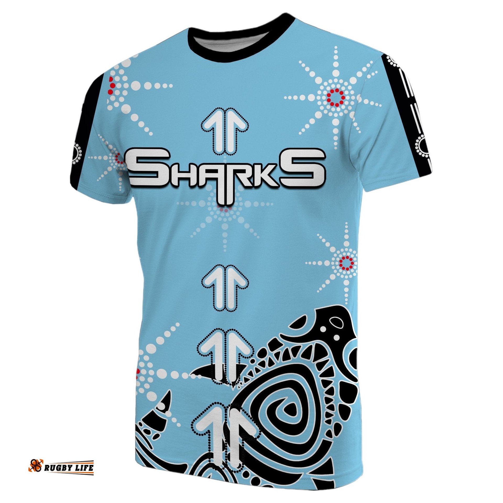 sharks t shirt sky blue