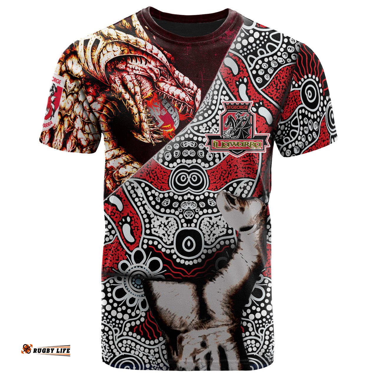 st george rugby indigenous custom patronage t shirt st george illawarra dragons bloods in my veins 0