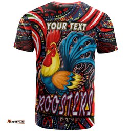 nrlw roosters rugby t shirt custom womens rugby league with aboriginal style player and number t shirtAmazing Aussie