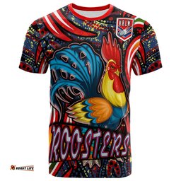 nrlw roosters rugby t shirt custom womens rugby league with aboriginal style player and number t shirtAmazing Aussie