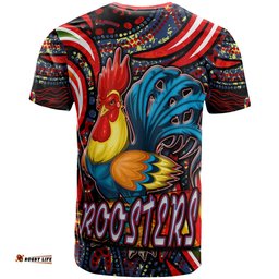 nrlw roosters rugby t shirt custom womens rugby league with aboriginal style player and number t shirtAmazing Aussie