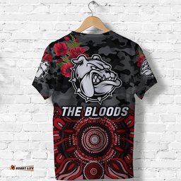 west football club alice springs anzac t shirt the bloods indigenous vibes black