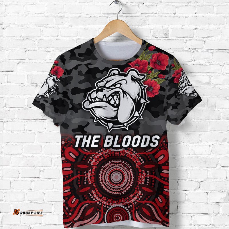 west football club alice springs anzac t shirt the bloods indigenous vibes black