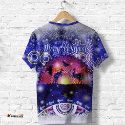 australian indigenous flag christmas t shirt original style blue
