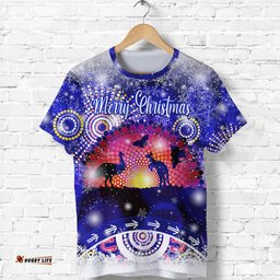 australian indigenous flag christmas t shirt original style blue