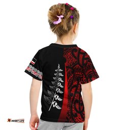 waitangi day t shirt maori mix fern style red