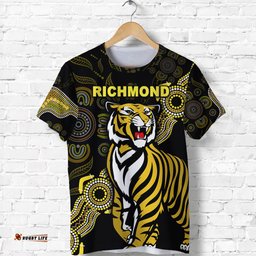 custom personalised richmond tigers t shirt simple indigenous custom text and number