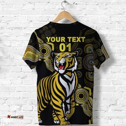 custom personalised richmond tigers t shirt simple indigenous custom text and number