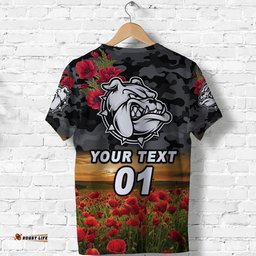 custom personalised west football club alice springs anzac t shirt the bloods poppy vibes black