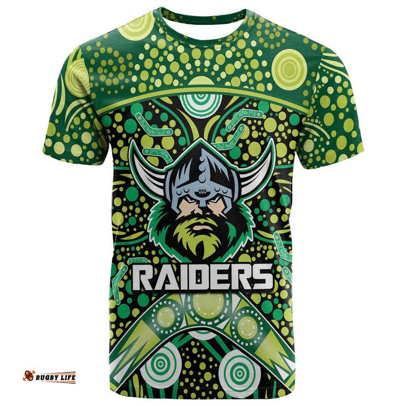 custom personalised raiders rugby t shirt boomerang indigenous dots