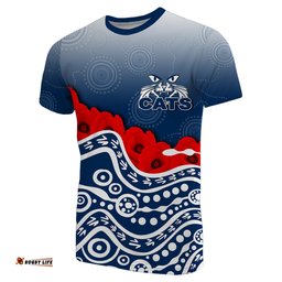 cats t shirt anzac day poppy flowers