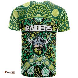 raiders rugby t shirt boomerang indigenous dots
