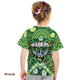 raiders rugby t shirt boomerang indigenous dots
