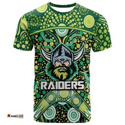 raiders rugby t shirt boomerang indigenous dots