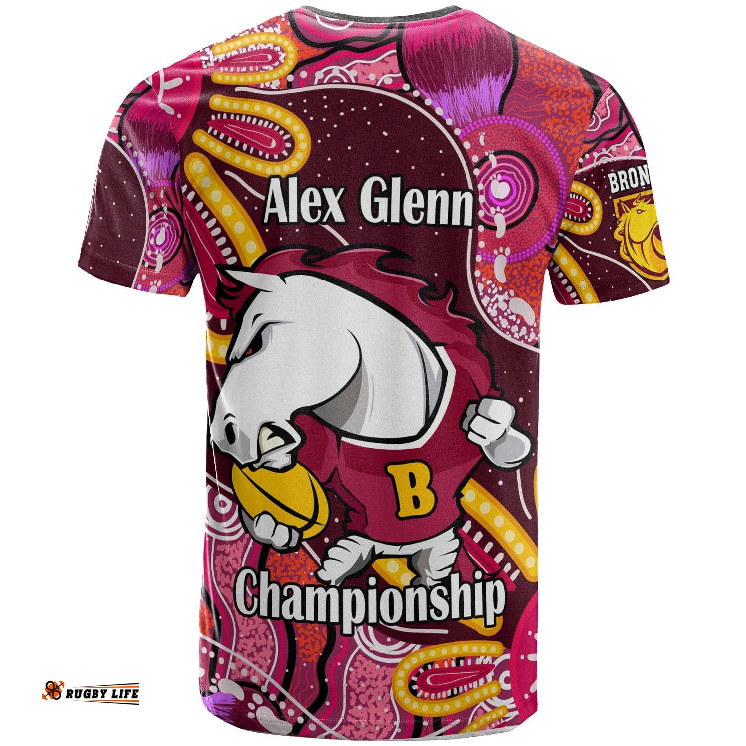 nrlw broncos rugby t shirt custom broncos aboriginal dot painting player and number woman t shirtAmazing Aussie