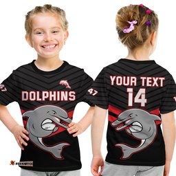 custom text and number dolphins rugby t shirt sporty style ver03