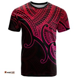 custom aotearoa maori koru t shirt polynesian pacific tribal pink