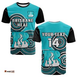 custom text and number brisbane heat cricket t shirt champions bbl12 proud indigenous art