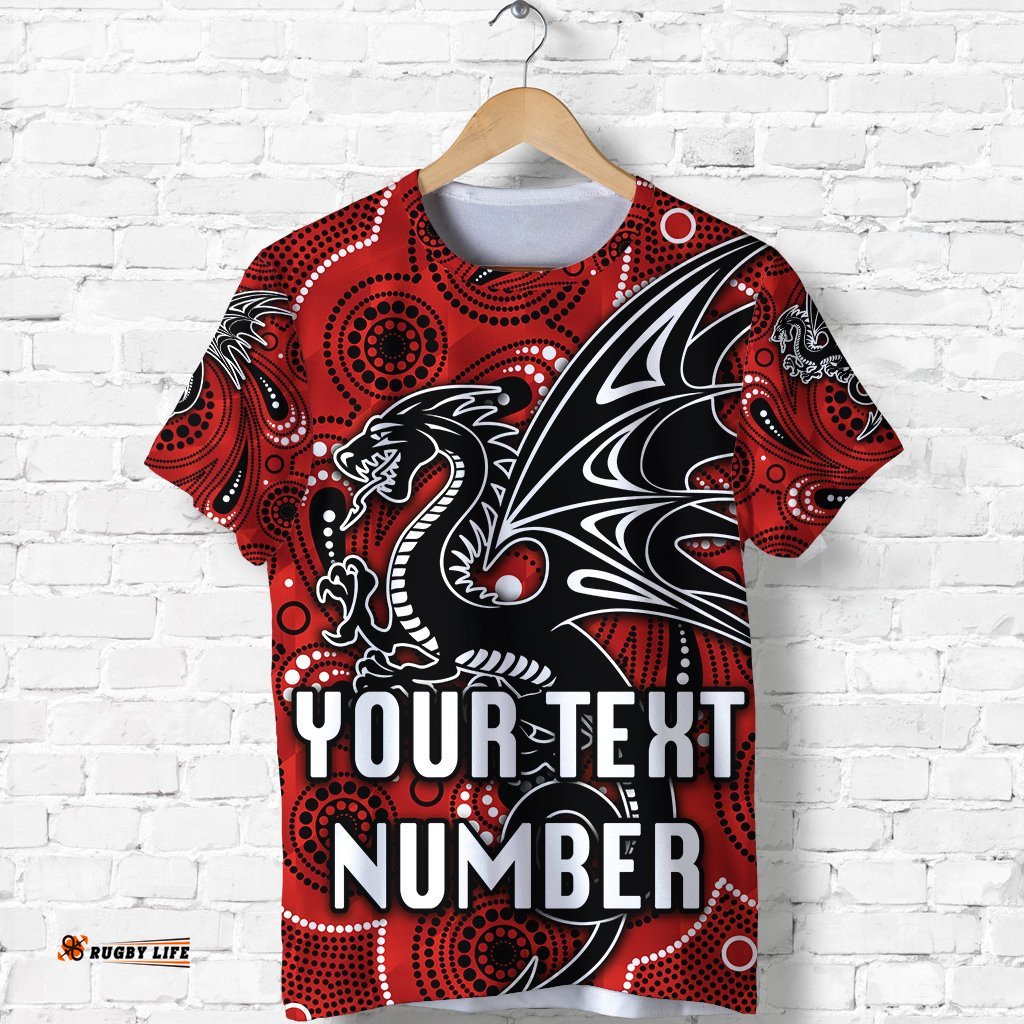 custom personalised st. george dragons t shirt simple indigenous
