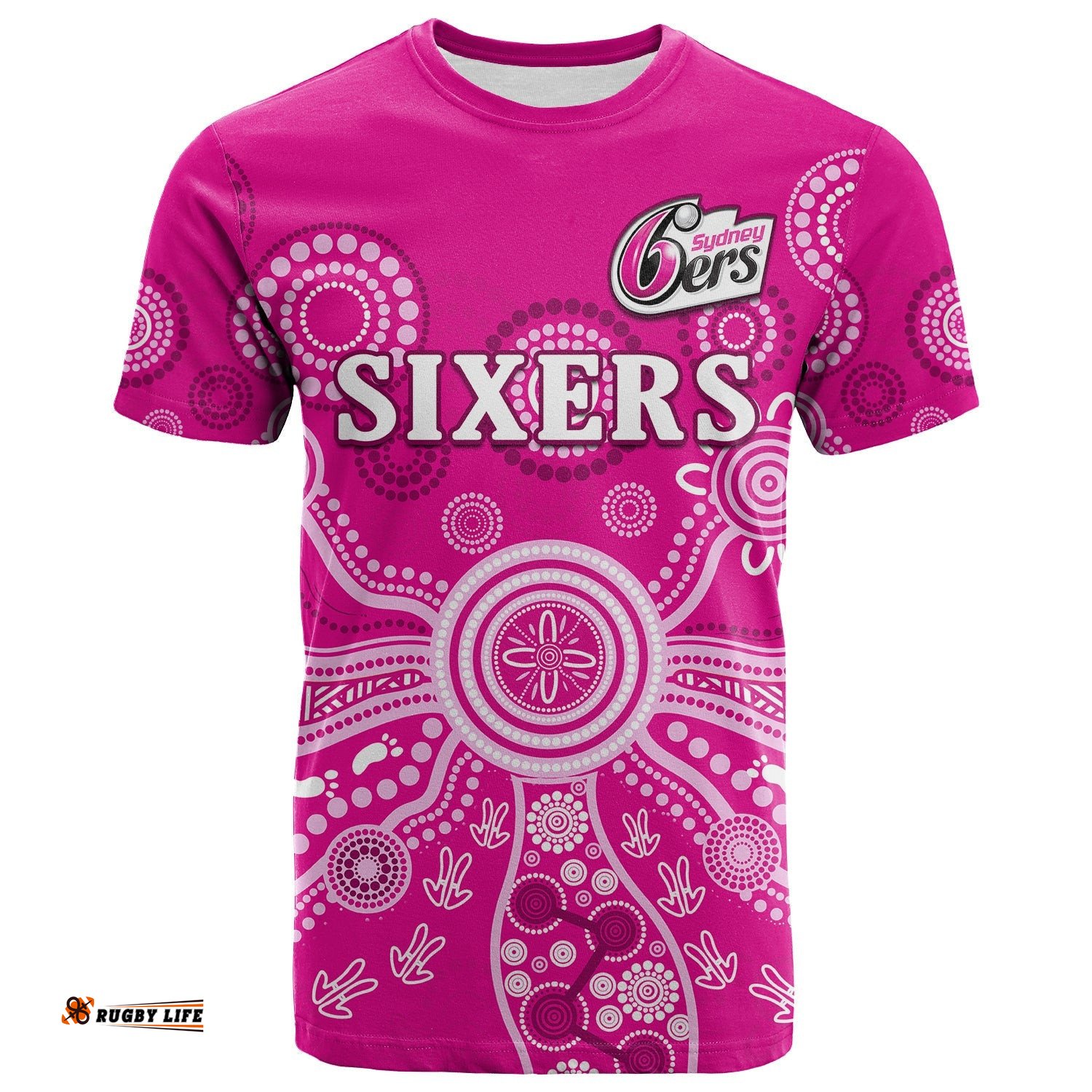 sydney sixers t shirt cricket indigenous australian art ver02