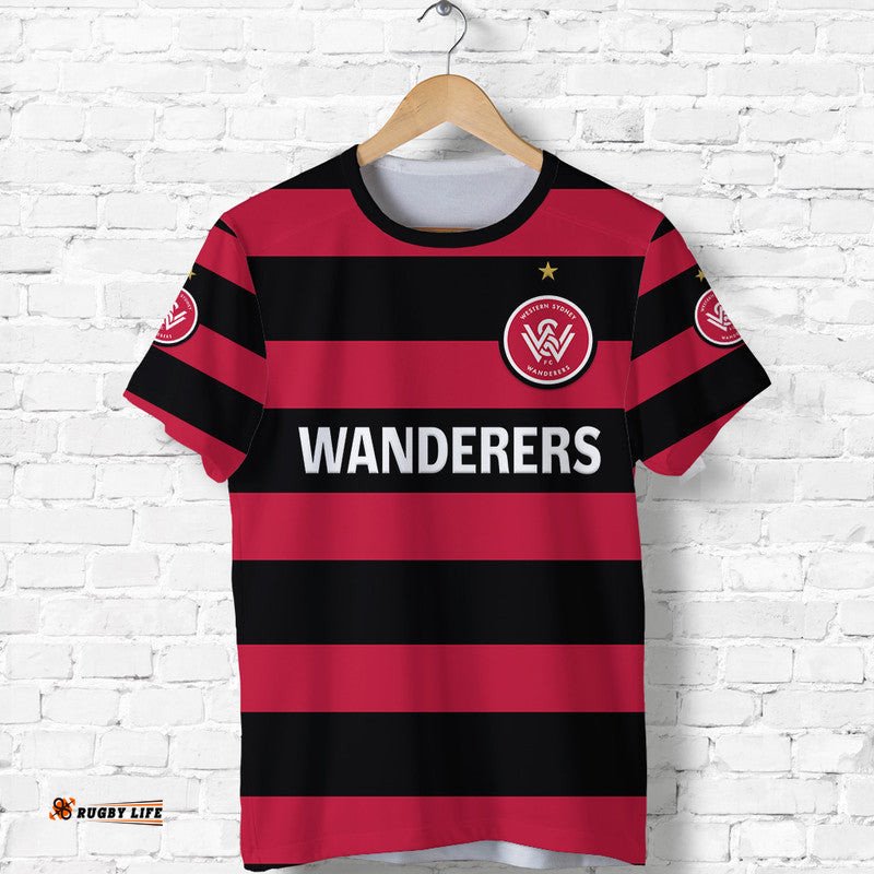 custom personalised western sydney wanderers t shirt soccer club original style black