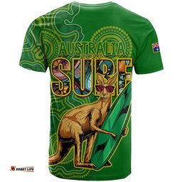 australia surf t shirt 2023 happy kangaroo indigenous artsy