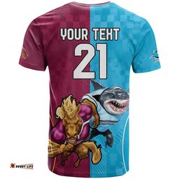 custom broncos and sharks t shirt sporty style