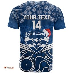 custom geelong football christmas t shirt merry xmas 2023 mix aboriginal art