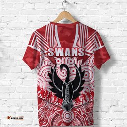 custom personalised sydney swans t shirt anzac day indigenous