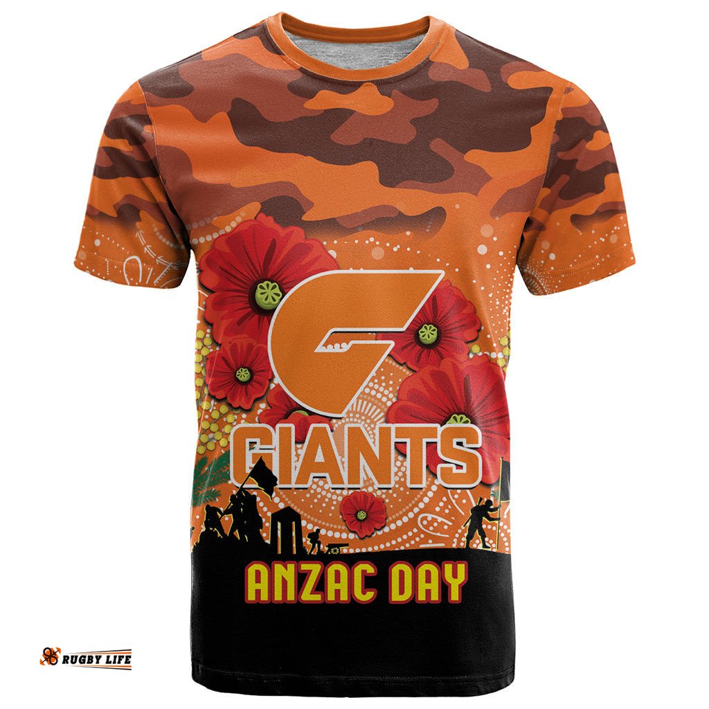 custom giants football anzac t shirt gallipoli camouflage with poppies
