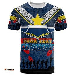 cowboys rugby t shirt custom anzac cowboys t shirt rlt13