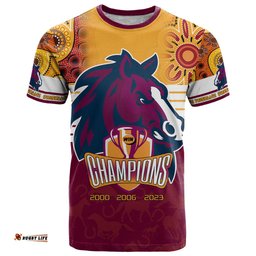 custom nrl broncos champions 2023 t shirt proud newcastle aboriginal vibe
