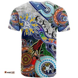 custom naidoc week 2024 north melbourne kangaroos t shirt australia aboriginal dot painting dt02