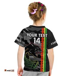 custom text and number panthers rugby anzac t shirt aboriginal mix poppy camouflage black