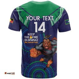 custom nrl warriors naidoc week t shirt keep the fire burning indigenous art