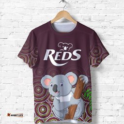 custom personalised reds indigenous rugby t shirt koala