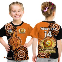 custom text and number perth scorchers cricket t shirt we are the champions aboriginal