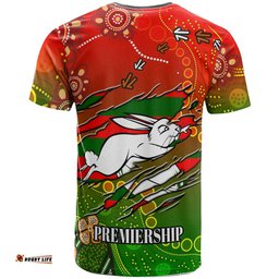 rabbitohs rugby t shirt custom 100 south rabbitohs premiership rugby with aboriginal culture player and number t shirt rlt14