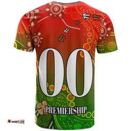 rabbitohs rugby t shirt custom 100 south rabbitohs premiership rugby with aboriginal culture player and number t shirt rlt14