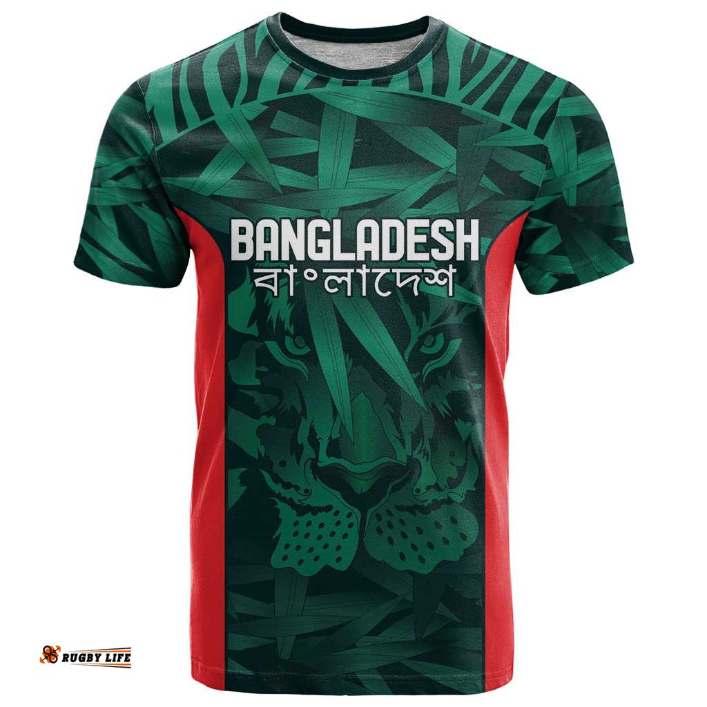 royal bengal tiger bangladesh cricket custom t shirt the red and green version