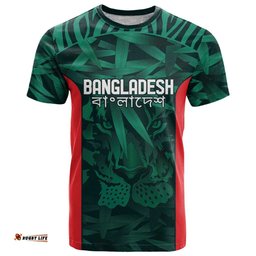 royal bengal tiger bangladesh cricket custom t shirt the red and green version
